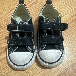 Converse Kids Black and White Velcro Sneakers